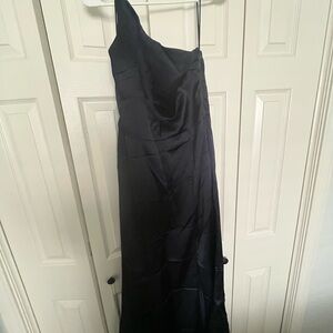 Amsale Black One-Shoulder Gown